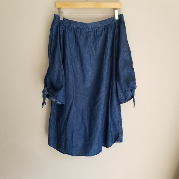DO+BE Off the shoulder mini denim dress - Picture 4 of 6